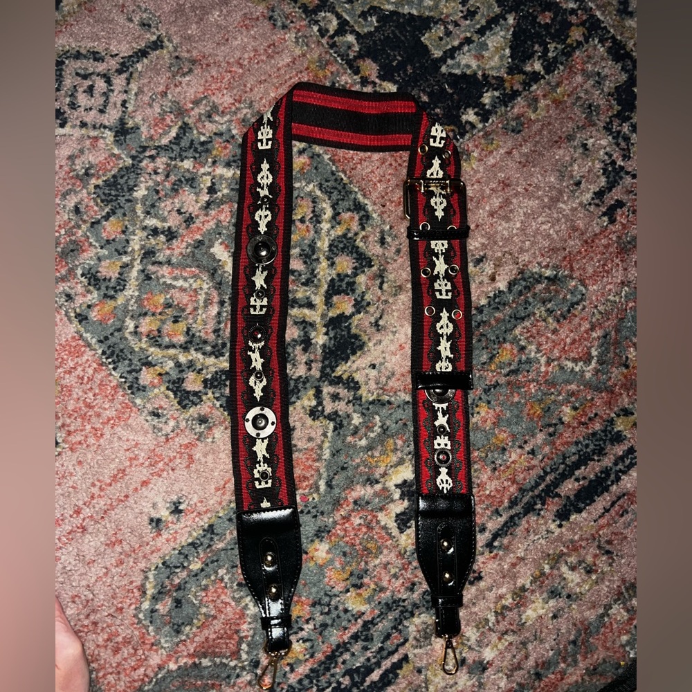 New Black and Red Studded Adjustable Purse or Bag Strap